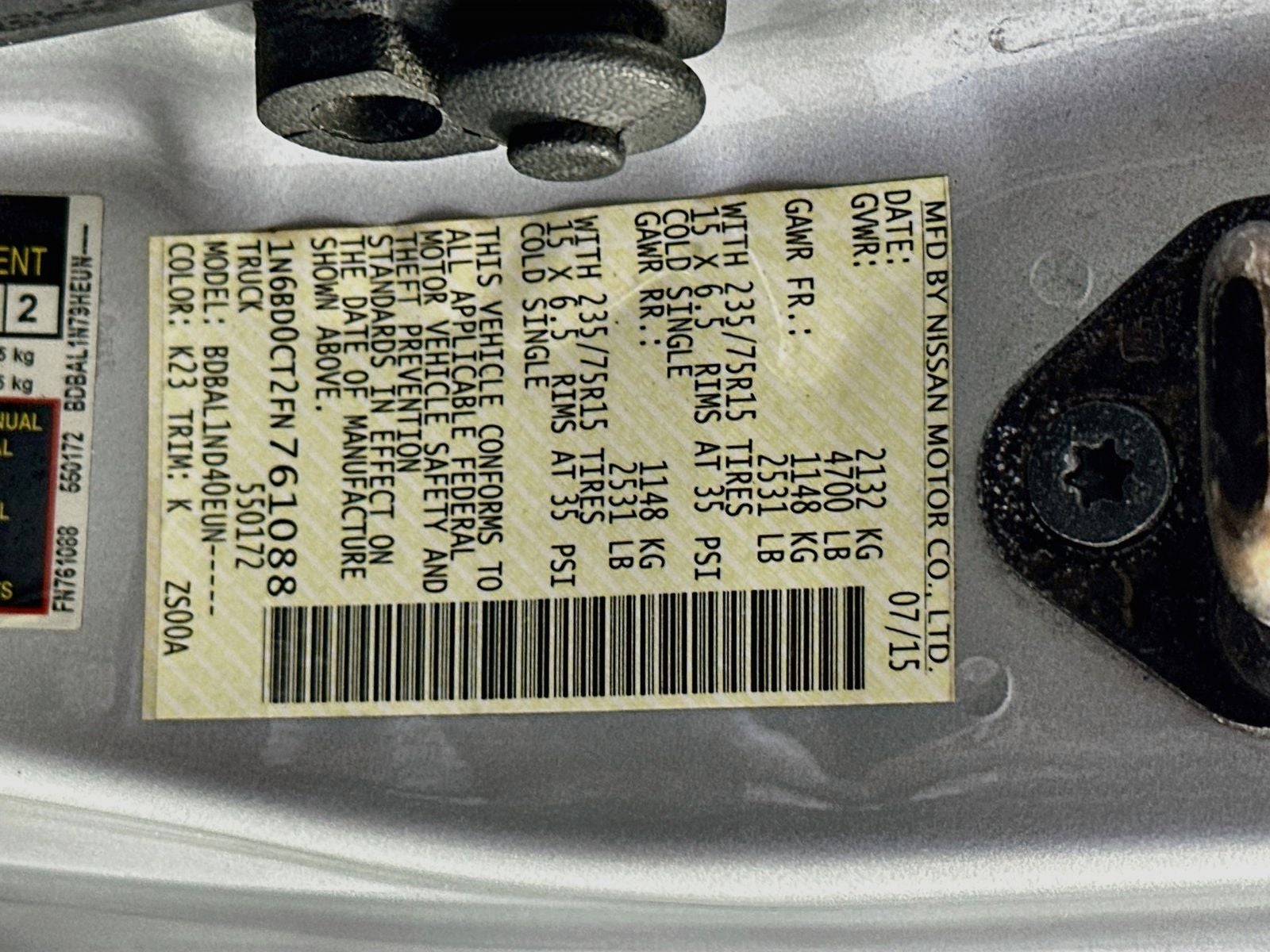 2015 Nissan Frontier S