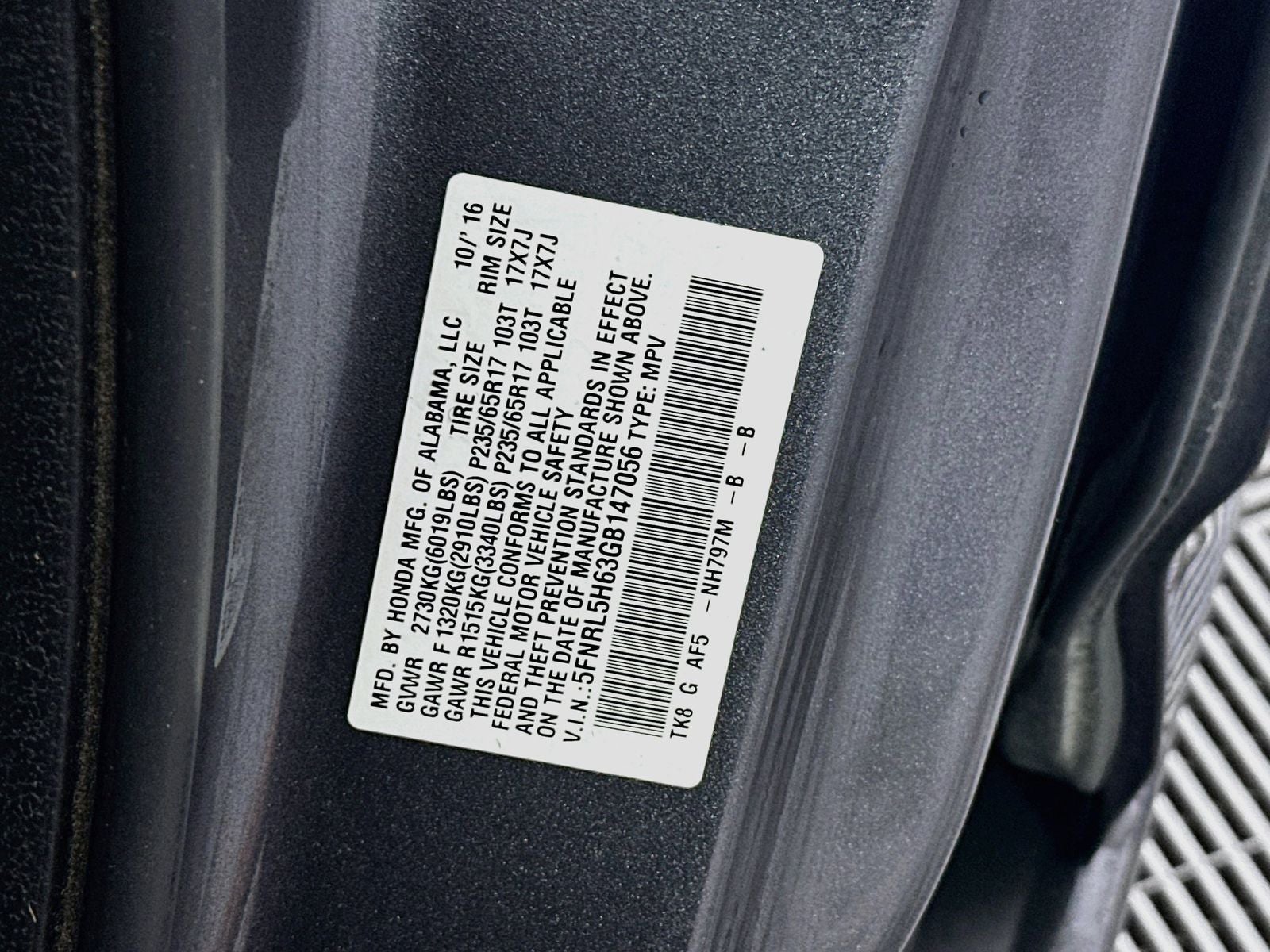 2016 Honda Odyssey EX-L