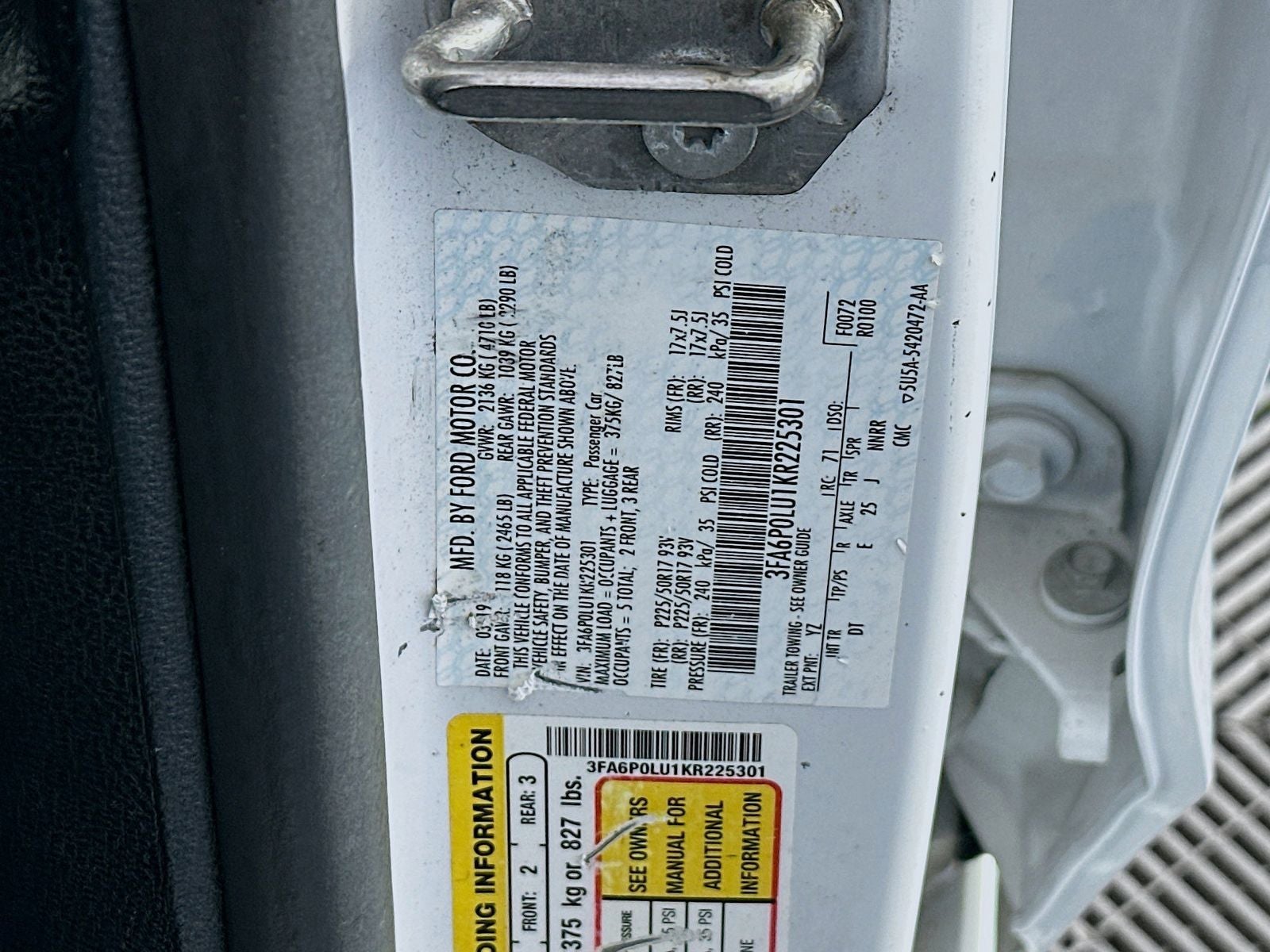 2019 Ford Fusion Hybrid SE