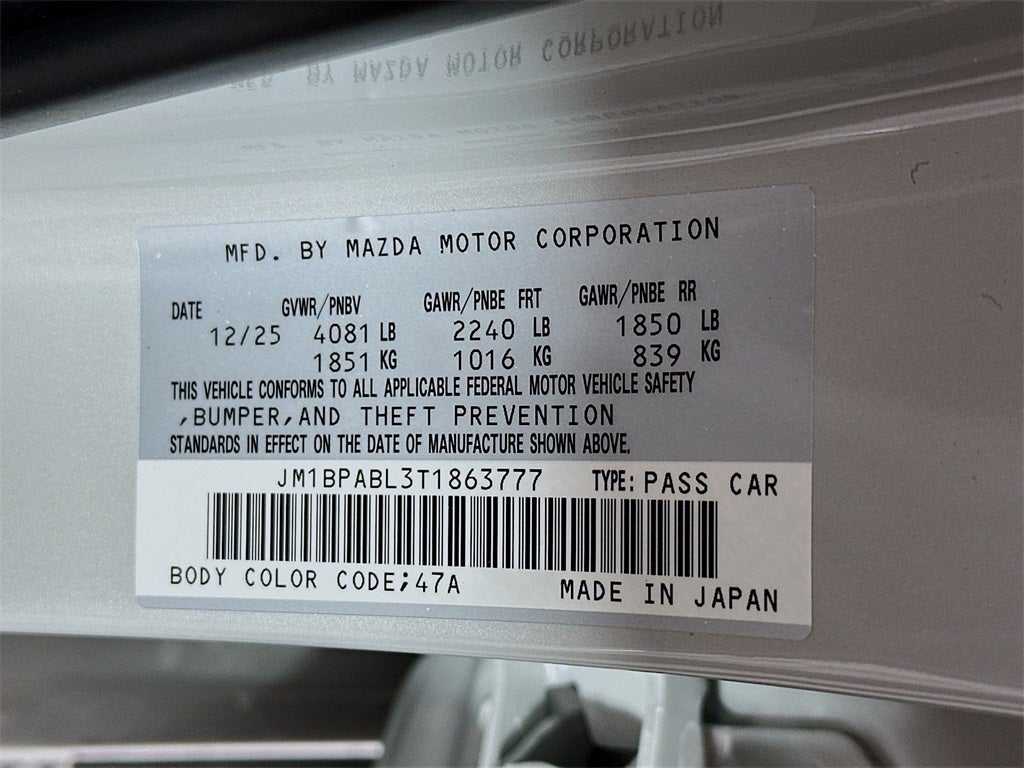 2026 Mazda Mazda3 Sedan 2.5 S Select Sport