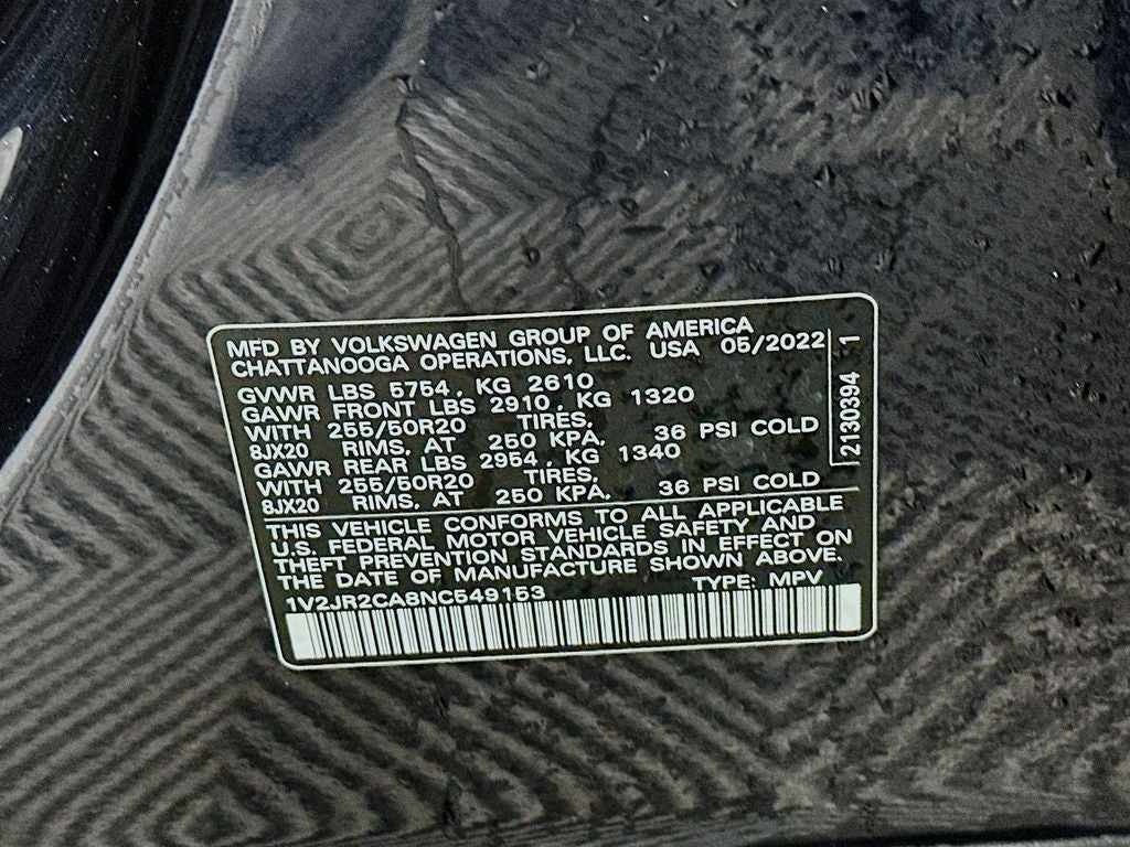 2022 Volkswagen Atlas 3.6L V6 SE w/Technology