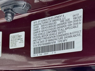 2021 Honda Pilot Touring 7-Passenger