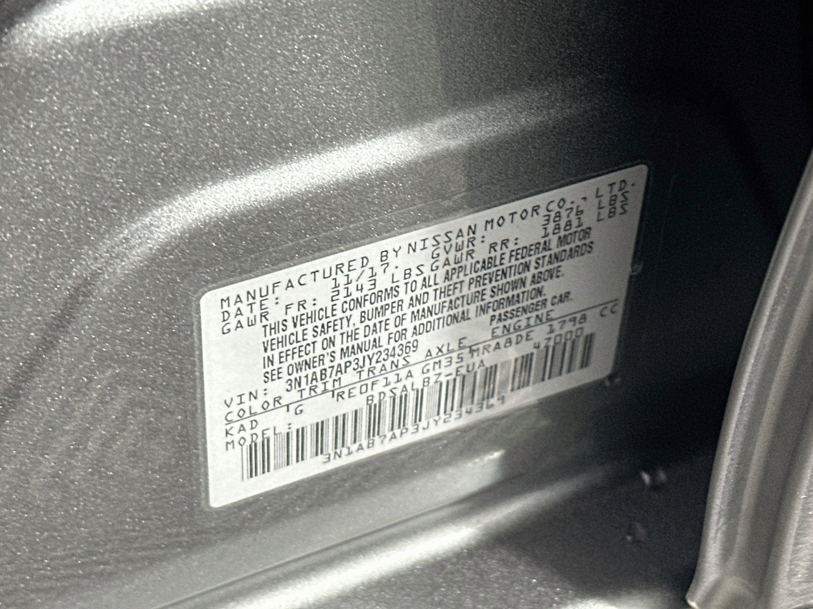 2018 Nissan Sentra S